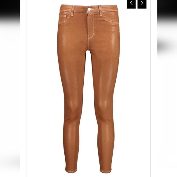 NWT L'Agence Marguerite Natural high rise Skinny Java Coated Jeans size 25 - Picture 2 of 12